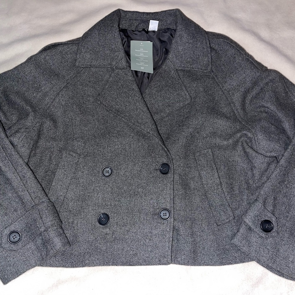 Gray Double-Breasted Women's Coat‎